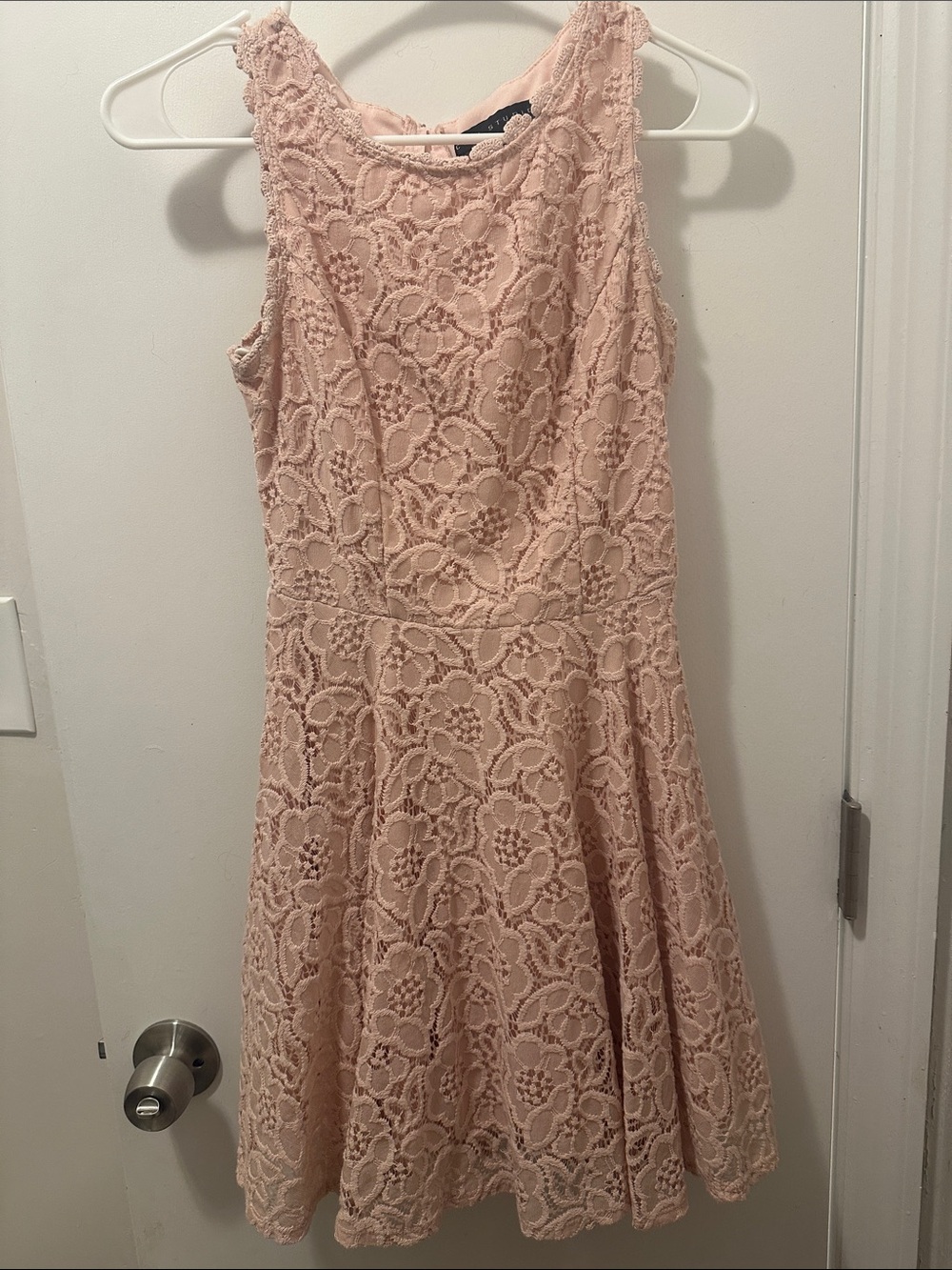City Studio Pink Blush Lace Fit & Flare Dress